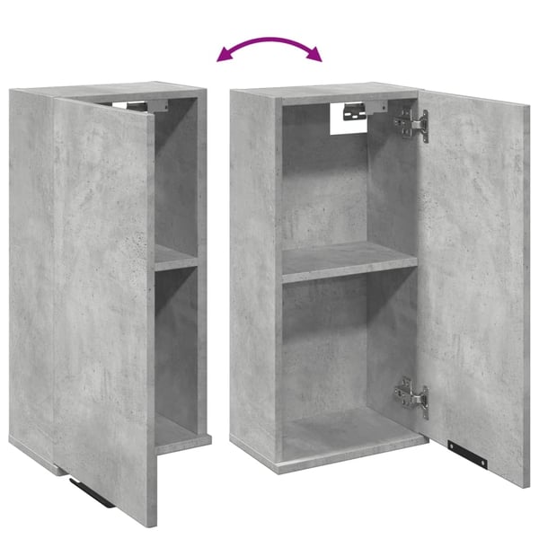 vidaXL Vegghengt baderomsskap betonggrå 32x20x67 cm