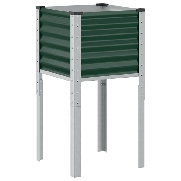 vidaXL Hagepotte grønn 45x45x88 cm stål