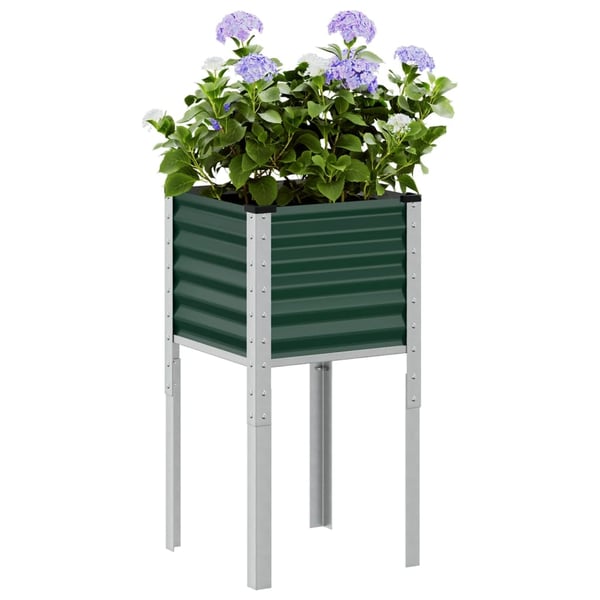 vidaXL Hagepotte grønn 45x45x88 cm stål