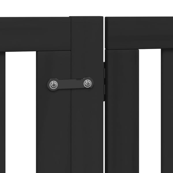 vidaXL hundelåge med dør 6 paneler 480 cm foldbar poppeltræ sort