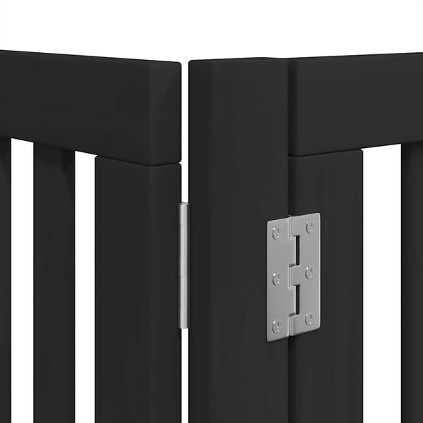 vidaXL hundelåge med dør 6 paneler 480 cm foldbar poppeltræ sort