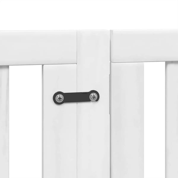 vidaXL Hundeport sammenleggbar 9 paneler hvit 450 cm poppeltre