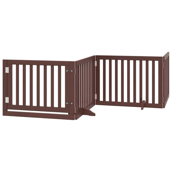 vidaXL Hundeport sammenleggbar 10 paneler brun 800 cm poppeltre
