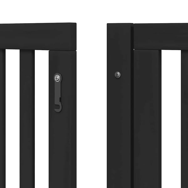 vidaXL hundelåge med dør 10 paneler 800 cm foldbar poppeltræ sort