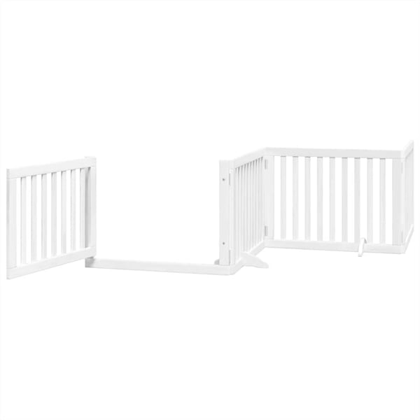vidaXL Hundeport sammenleggbar 6 paneler hvit 480 cm poppeltre