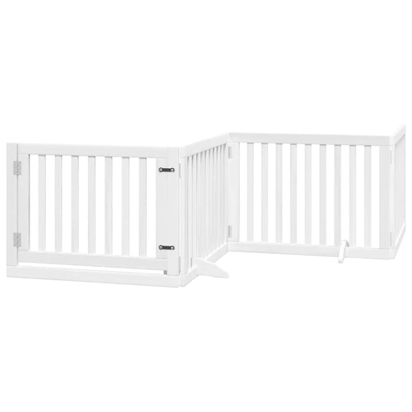 vidaXL Hundeport sammenleggbar 12 paneler hvit 960 cm poppeltre