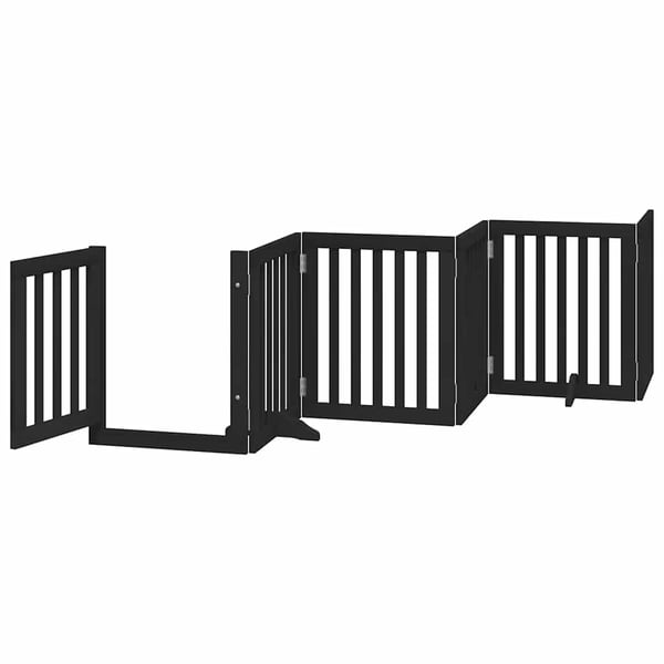 vidaXL Hundeport sammenleggbar 15 paneler svart 750 cm poppeltre