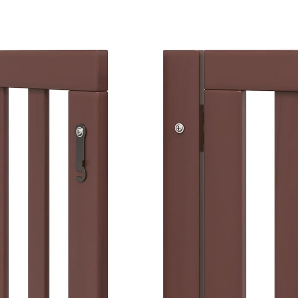 vidaXL Hundeport sammenleggbar 15 paneler brun 750 cm poppeltre