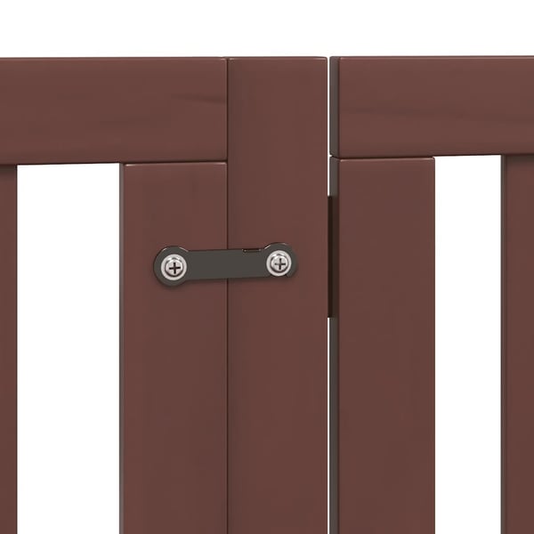 vidaXL hundelåge med dør 12 paneler 600 cm foldbar poppeltræ brun