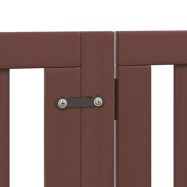 vidaXL Hundeport sammenleggbar 9 paneler brun 450 cm poppeltre