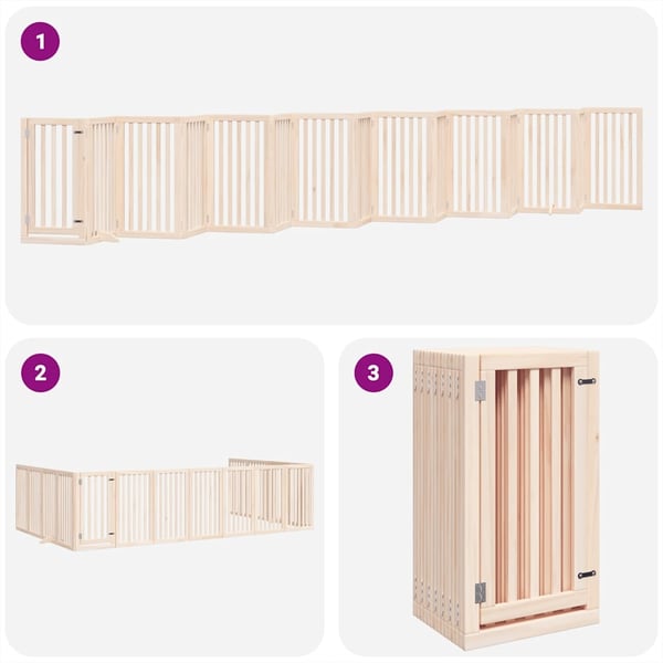 vidaXL Hundeport sammenleggbar 15 paneler 750 cm poppeltre