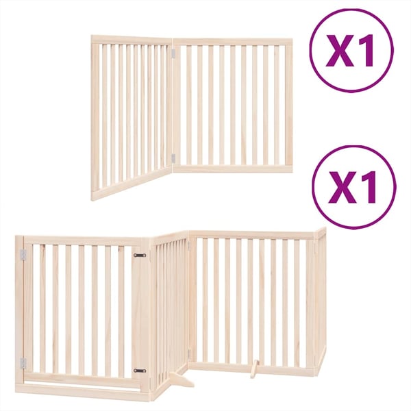 vidaXL Koiraportti kokoontaittuva 6 paneelia 480 cm poppelipuu
