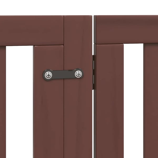 vidaXL Hundeport sammenleggbar 6 paneler brun 480 cm poppeltre