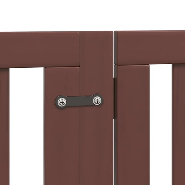 vidaXL Hundeport sammenleggbar 12 paneler brun 600 cm poppeltre