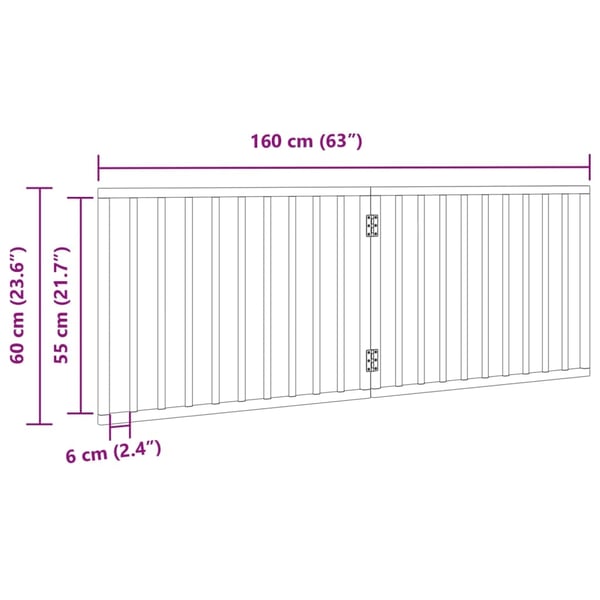 vidaXL hundelåge 2 paneler 160 cm foldbar poppeltræ brun