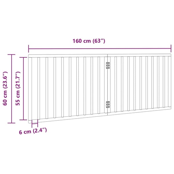 vidaXL hundegitter foldbart 2 paneler hvid 160 cm poppeltræ