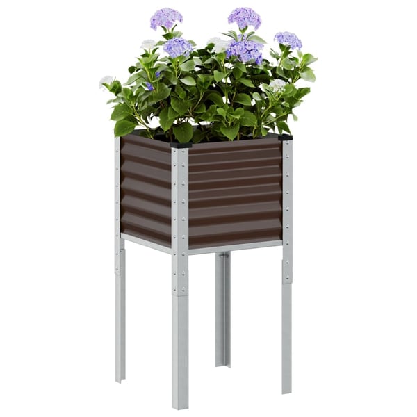 vidaXL Hagepotte brun 45x45x88 cm stål