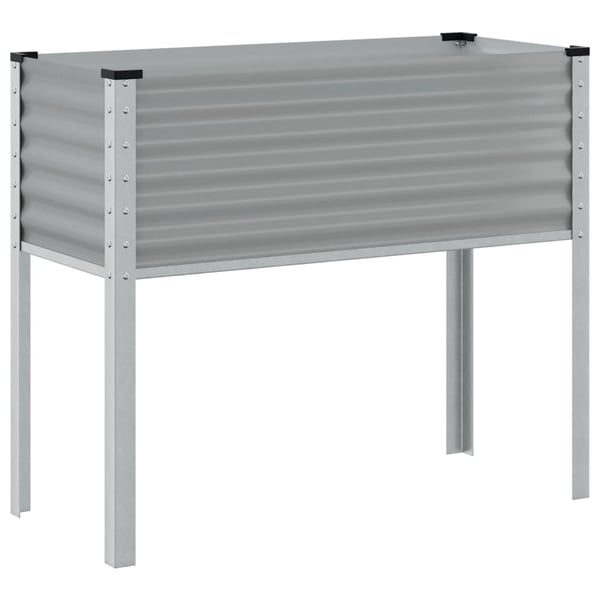 vidaXL Puutarhakukkalaatikko harmaa 100x45x90 cm teräs