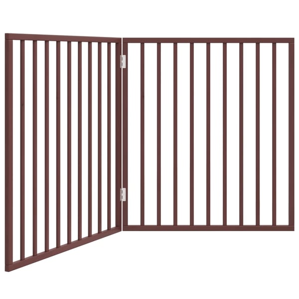 vidaXL hundelåge 2 paneler 160 cm foldbar poppeltræ brun