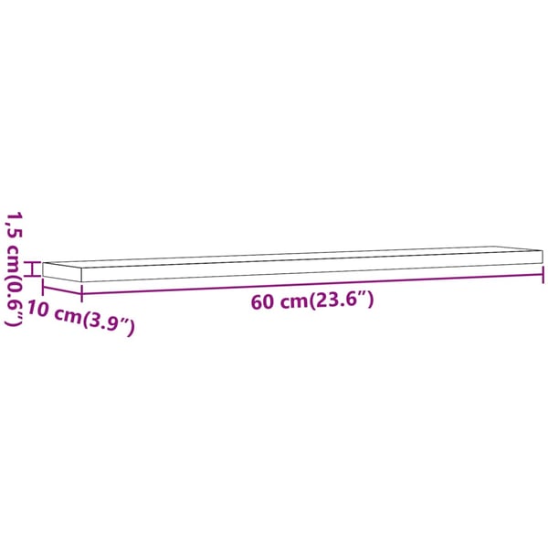 vidaXL Hylleplater 4 stk gammelt tre 60x10x1,5 cm konstruert tre