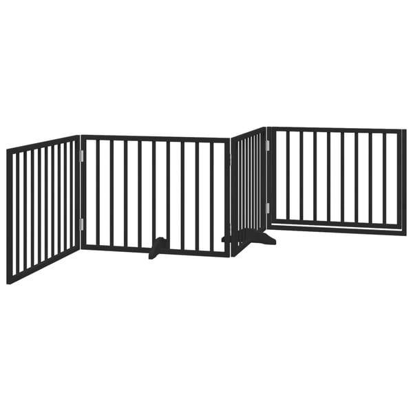 vidaXL Hundeport sammenleggbar 4 paneler svart 320 cm poppeltre