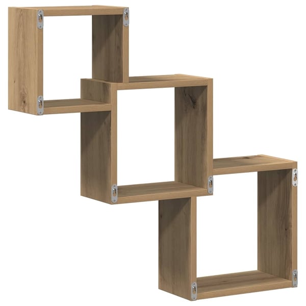 vidaXL Vegghyller kubeformet artisan eik 68x15x68 cm konstruert tre