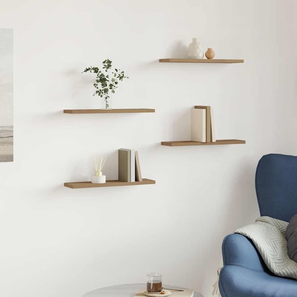 vidaXL Vegghyller 4 stk artisan eik 40x10x1,5 cm konstruert tre