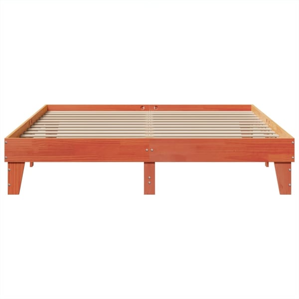 vidaXL Sengeramme uten madrass voksbrun 200x200 cm heltre furu