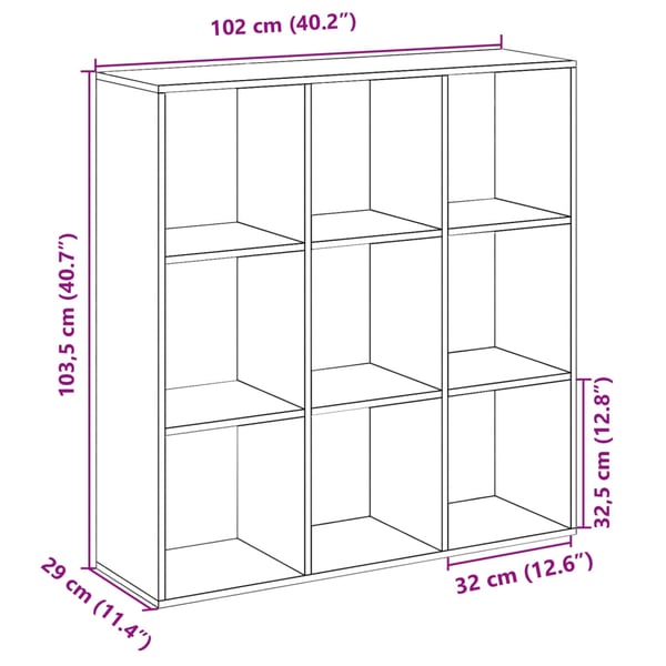 vidaXL Bokhylla/Rumsavdelare ek 102x29x103,5 cm konstruerat trä