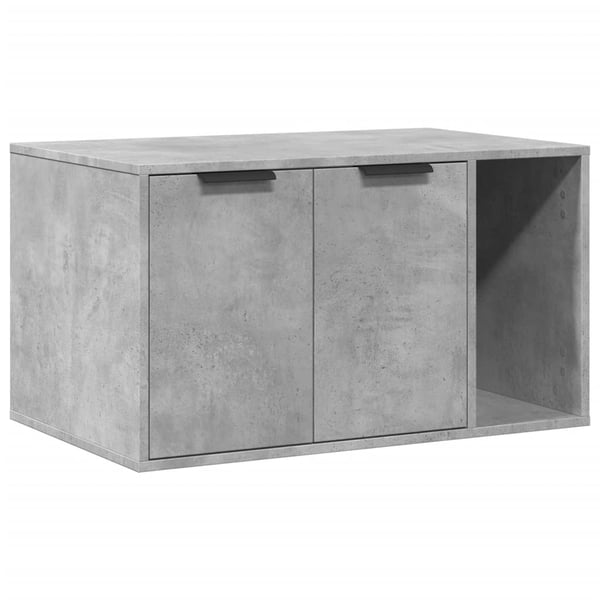 vidaXL Kissanhiekkalaatikon kotelo harmaa 80x50x45 cm tekninen puu