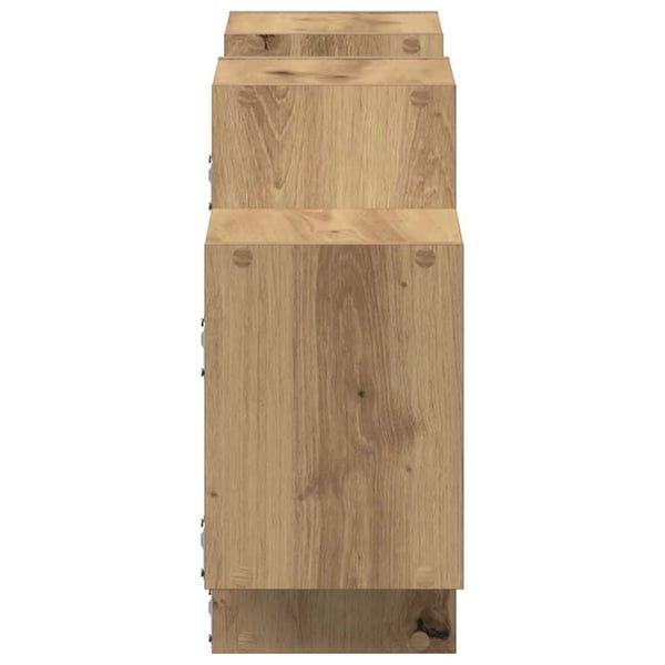vidaXL Vegghylle artisan eik 129x18x42 cm konstruert tre