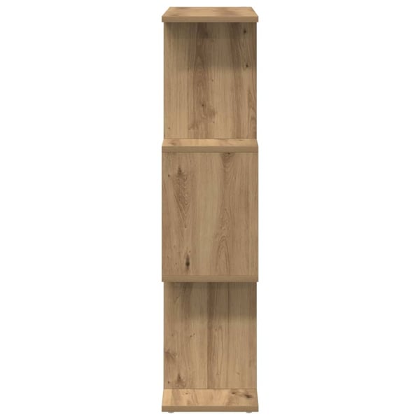 vidaXL Romdeler bokhylle 3 lag artisan eik 70x24x97 cm konstruert tre