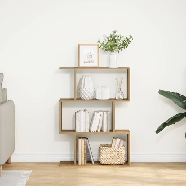 vidaXL Romdeler bokhylle 3 lag artisan eik 70x24x97 cm konstruert tre