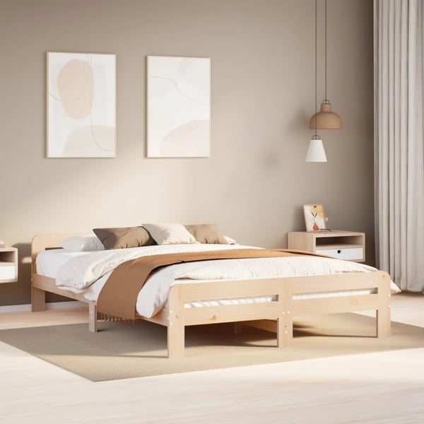 vidaXL Sengeramme uten madrass 150x200 cm heltre furu