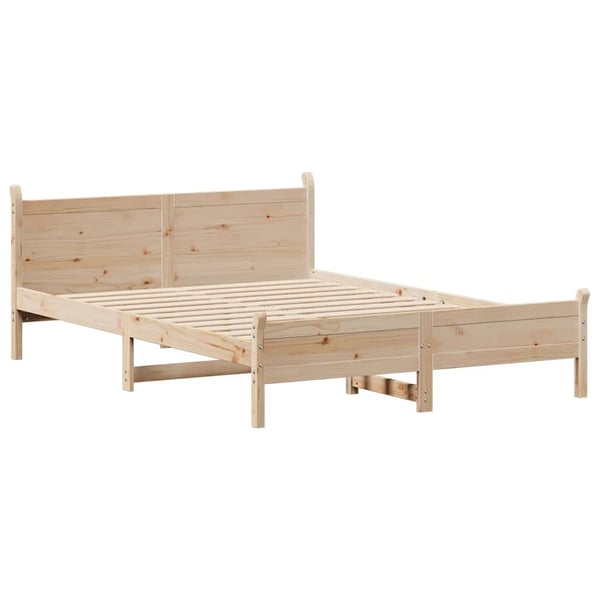 vidaXL Sengeramme uten madrass hvit 135x190 cm heltre furu