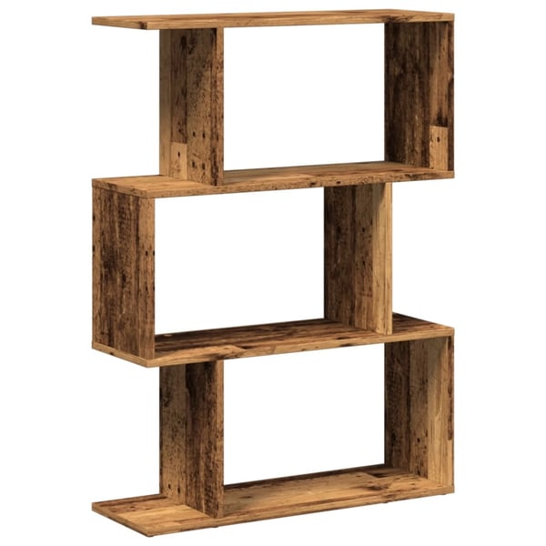 vidaXL Romdeler bokhylle 3 lag gammelt tre 70x24x97 cm konstruert tre