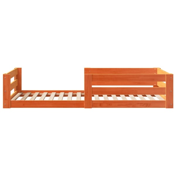 vidaXL Sengeramme uten madrass voksbrun 80x160 cm heltre furu