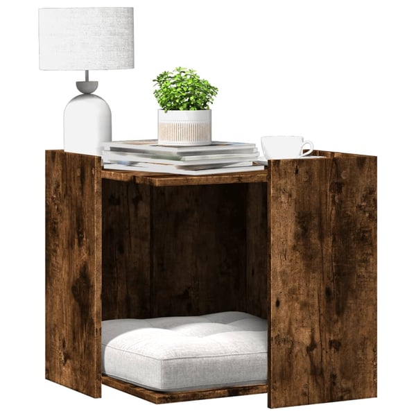 vidaXL toiletskjuler kattebakke 53x53x51 cm konstrueret træ røget eg