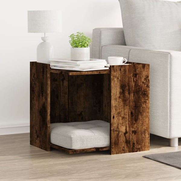 vidaXL toiletskjuler kattebakke 53x53x51 cm konstrueret træ røget eg
