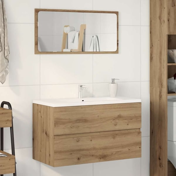 vidaXL Servantskap artisan eik 90x38,5x45 cm konstruert tre
