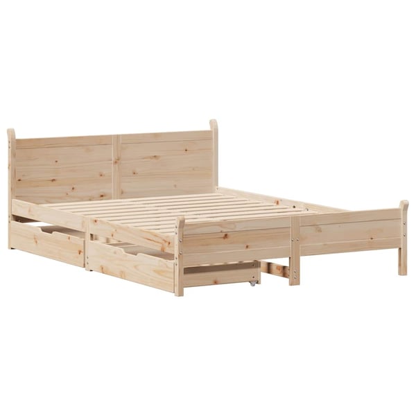 vidaXL Sengeramme uten madrass 140x190 cm heltre furu