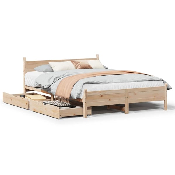 vidaXL Sengeramme uten madrass 140x190 cm heltre furu