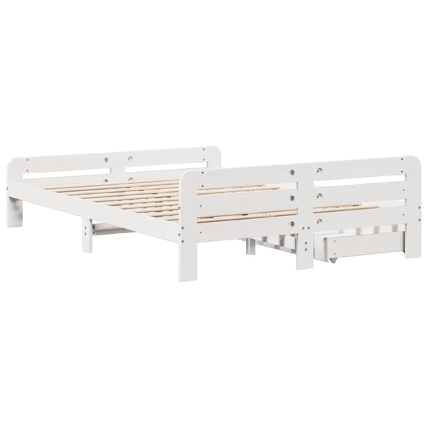 vidaXL Sengeramme uten madrass hvit 140x190 cm heltre furu