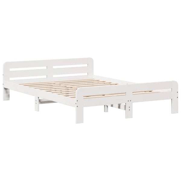 vidaXL Sengeramme uten madrass hvit 140x190 cm heltre furu