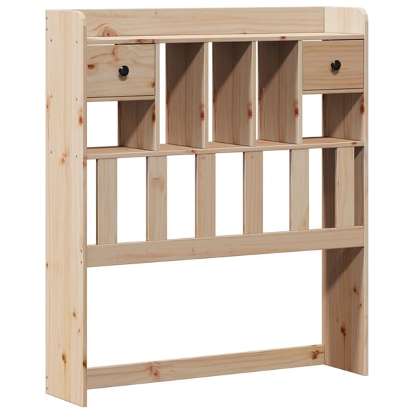 vidaXL Seng med bokhylle uten madrass 75x190 cm heltre furu