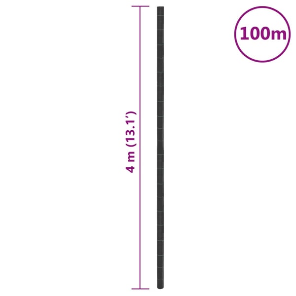 vidaXL Kontrollmatte for ugress svart 4x100 m PP