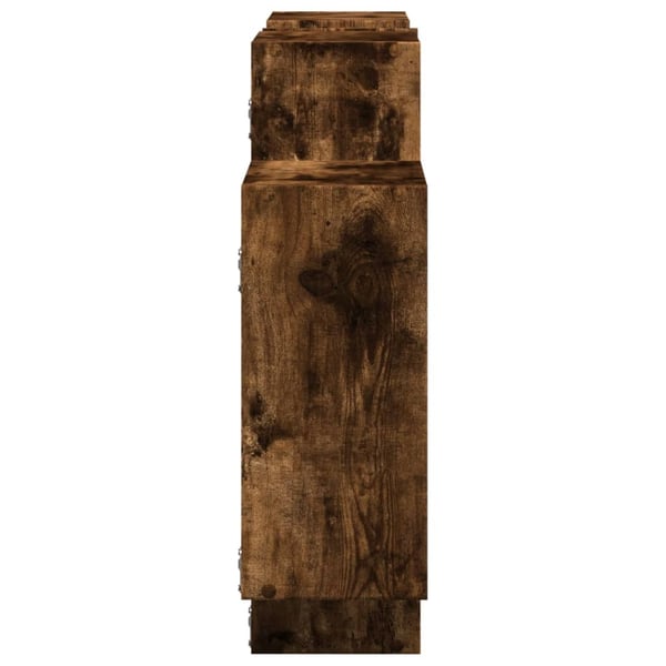 vidaXL væghylde 159x18x65 cm konstrueret træ røget egetræsfinish