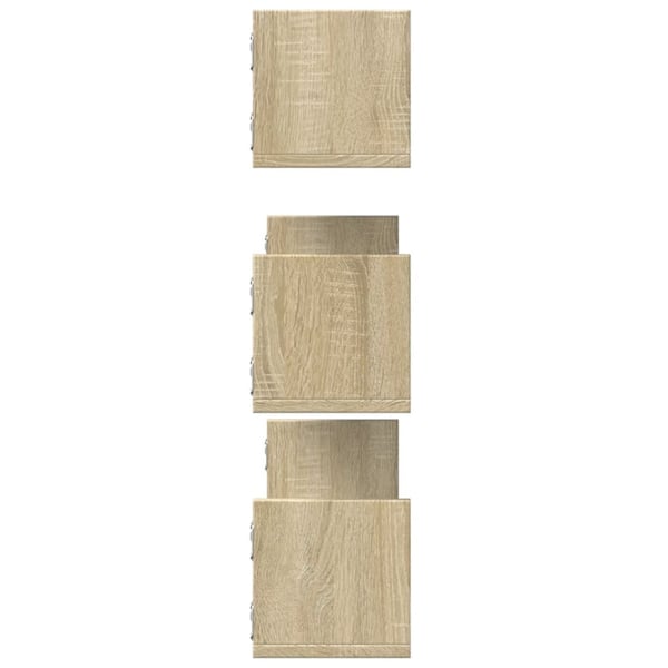 vidaXL Vegghyller 3 stk sonoma eik 80x18x18 cm sponplate