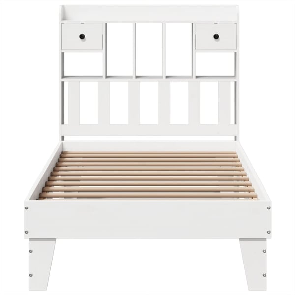 vidaXL Sengeramme uten madrass hvit 75x190 cm heltre furu