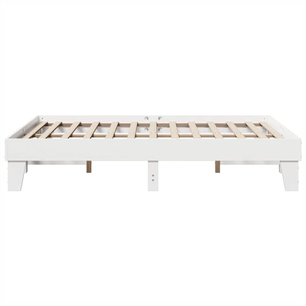 vidaXL Sängram utan madrass vit 150x200 cm massiv furu